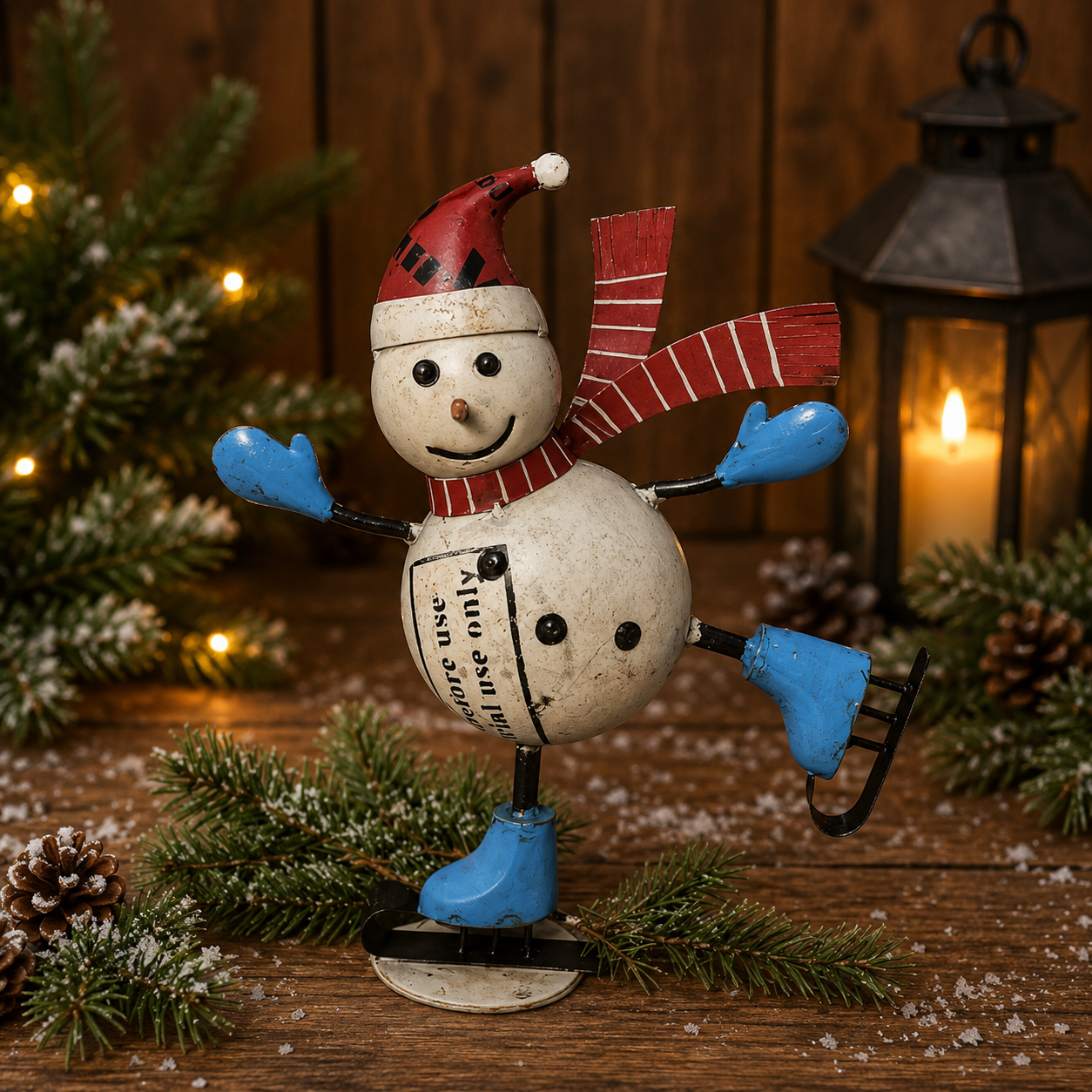 Recycled Metal SNOWBELL SKATING SNOW WOMAN PREORDER ONLY