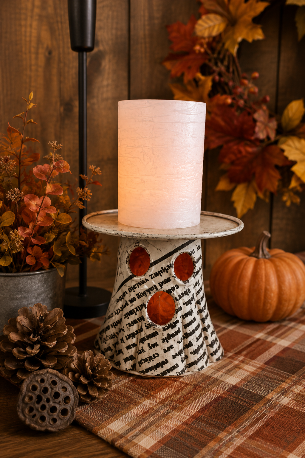 Recycled Metal Ghost Candle Holder PREORDER ONLY