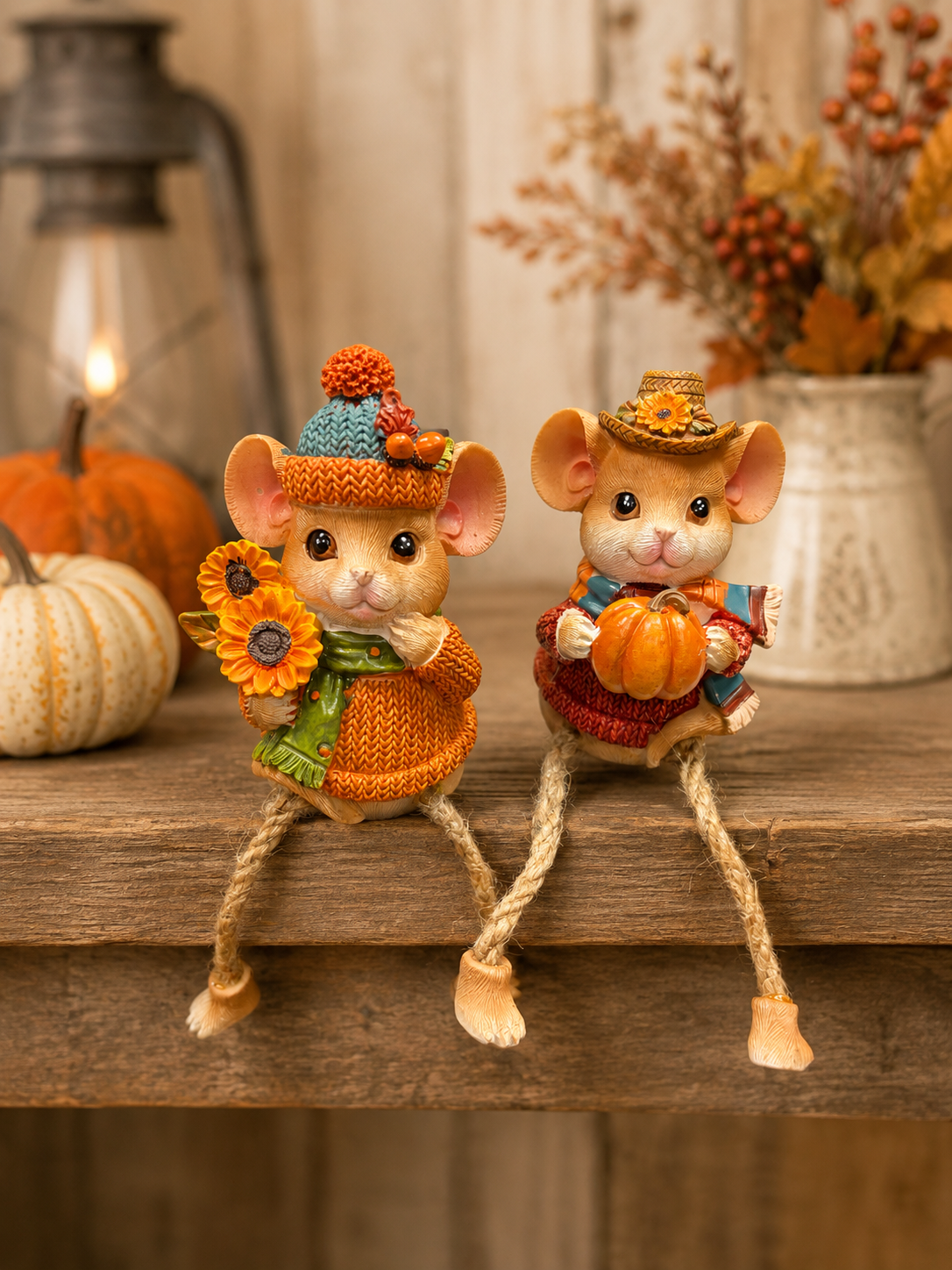 Sunflower Dangle Leg Field Mouse SET OF TWO