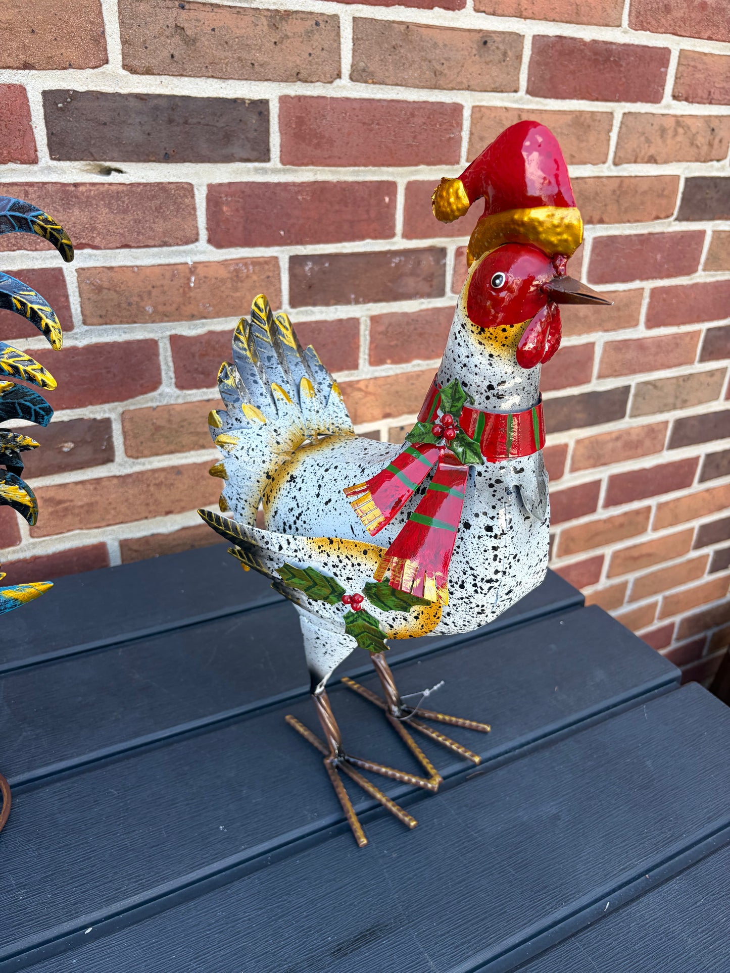 Metal Christmas Chickens SOLD INDIVIDUALLY