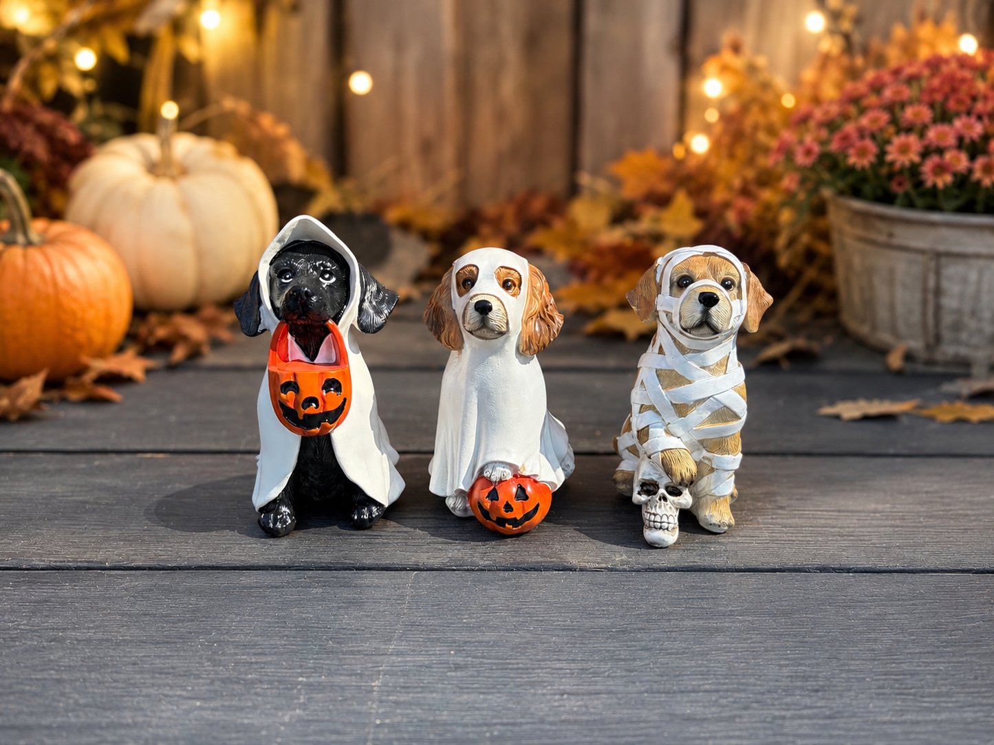 4.72" H Resin set of 3 Dogs
