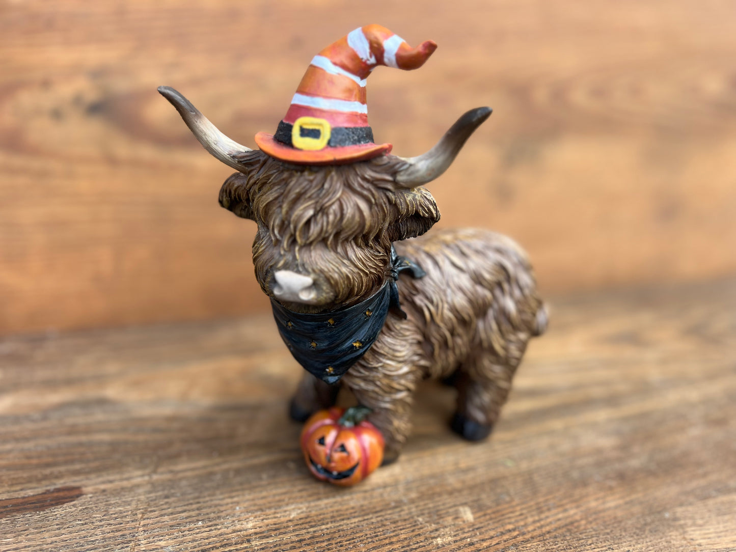 Halloween Highland Cow with Hat Standing