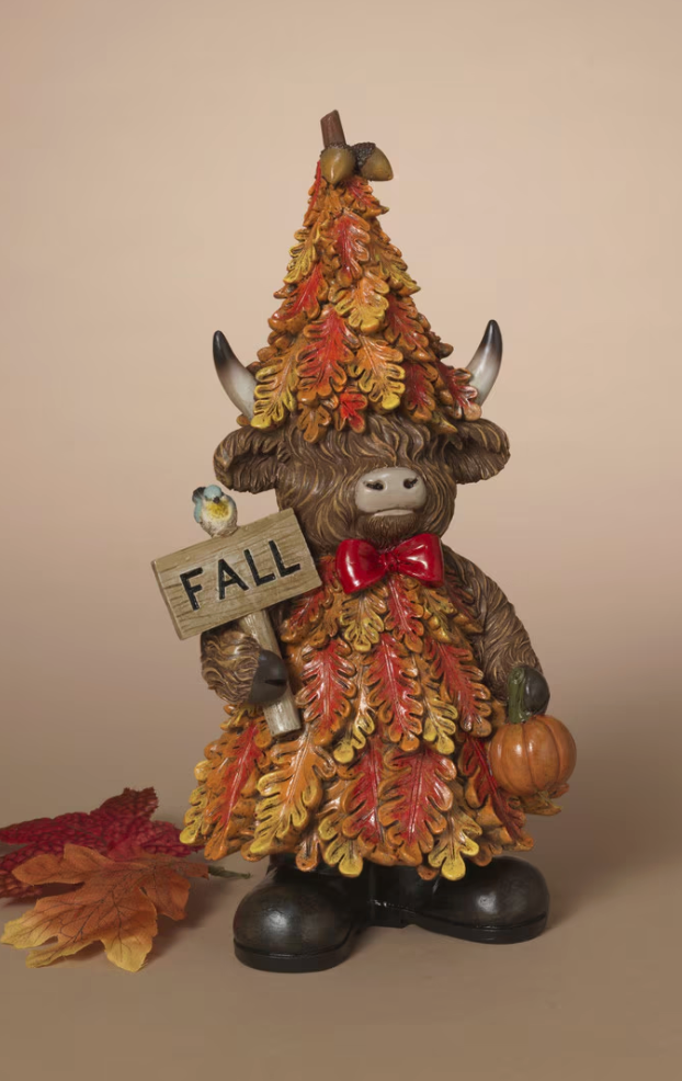 PREORDER ONLY 12.2"H Resin Harvest Highland Cow