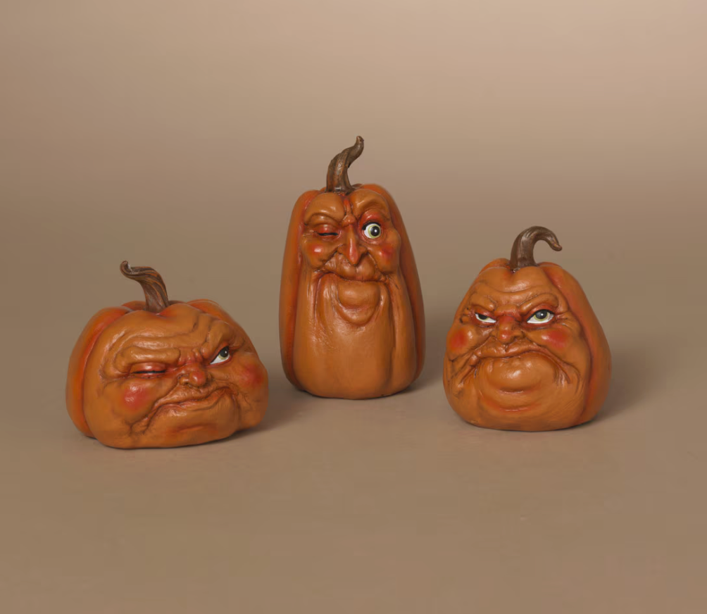 PREORDER ONLY Resin Harvest Pumpkin Head SET OF 3