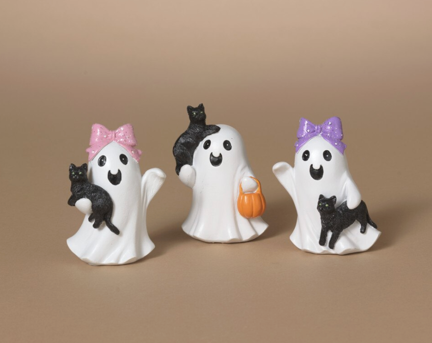 PREORDER ONLY 3.15"H Resin Halloween Ghost SET OF 3