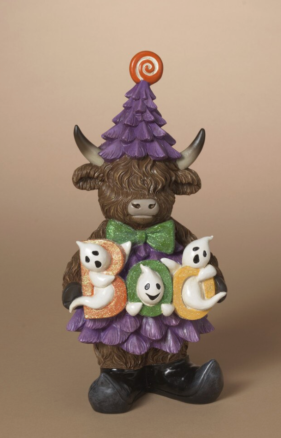 PREORDER ONLY 12.01"H Resin Halloween Highland Cow