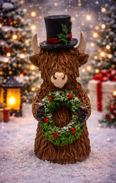 PREORDER ONLY HIGHLAND COW WITH WREATH