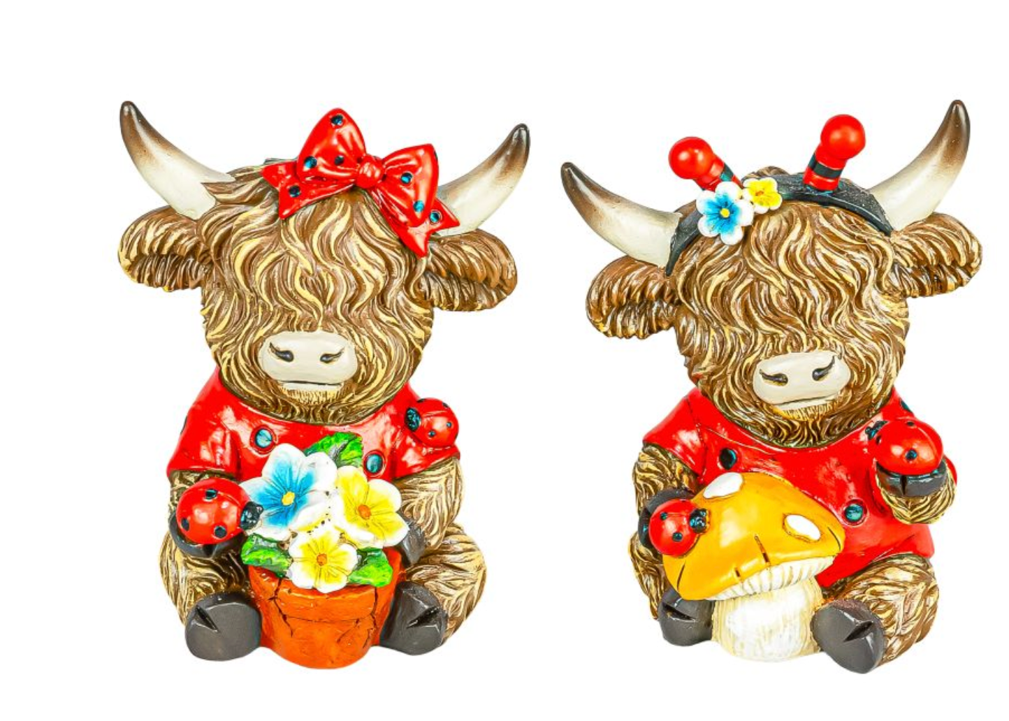 PREORDER ONLY Lady Bug Highland Cows SET OF 2