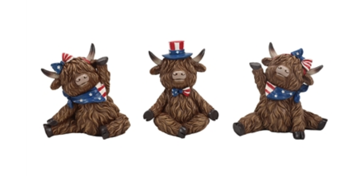 PREORDER ONLY Set of 3 USA Yoga Cows
