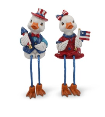 PREORDER ONLY 4.13" H Americana Duck Shelf Sitter SET OF 2