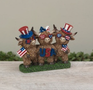 8.07"L Resin Americana Highland Cows PREORDER ONLY