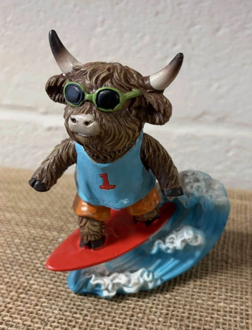 set of 3 summer surfing cows