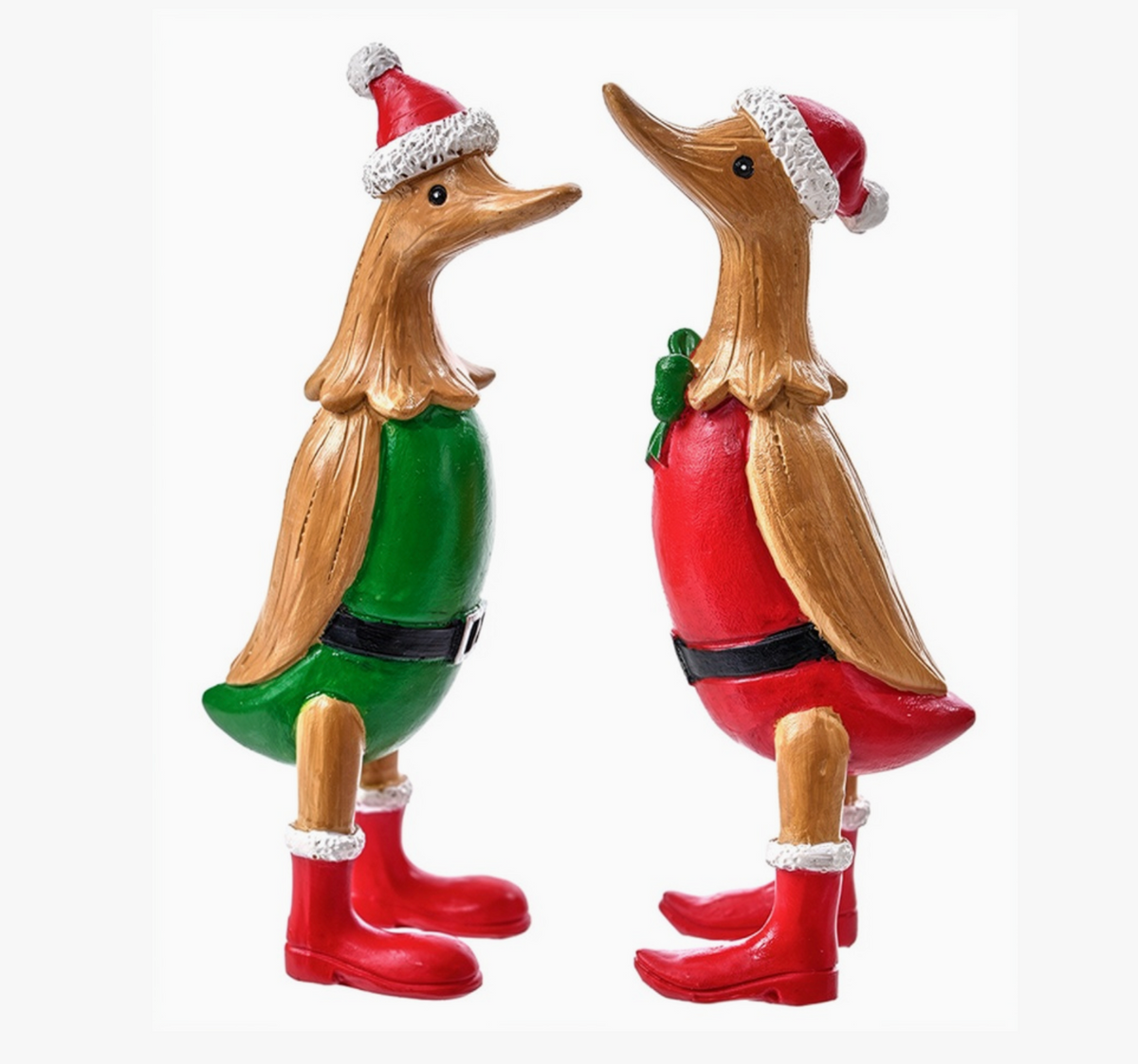 PREORDER ONLY Sm Res Holiday Duck W/Boots SET OF 2