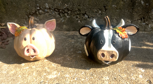 Cow and Pig Pumpkin Set of 2 PREORDER ONLY