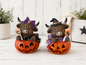 Spooky Highland Cow Set of 2 Jack -O- Lantern