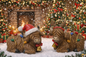 PREORDER ONLY Highland Cow SET OF 2 Christmas with bulbs