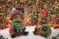PREORDER ONLY  SET OF 2 highland Christmas cow with wreath and tree