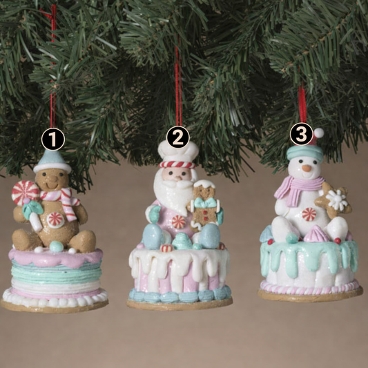 PREORDER ONLY 3"H Clay Dough Holiday Gingerbread House Ornament SOLD INDIVIDUALLY