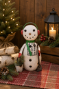 Recycled Metal Buddy Snowman with Ear Muffs