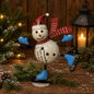 Recycled Metal SNOWBELL SKATING SNOW WOMAN PREORDER ONLY