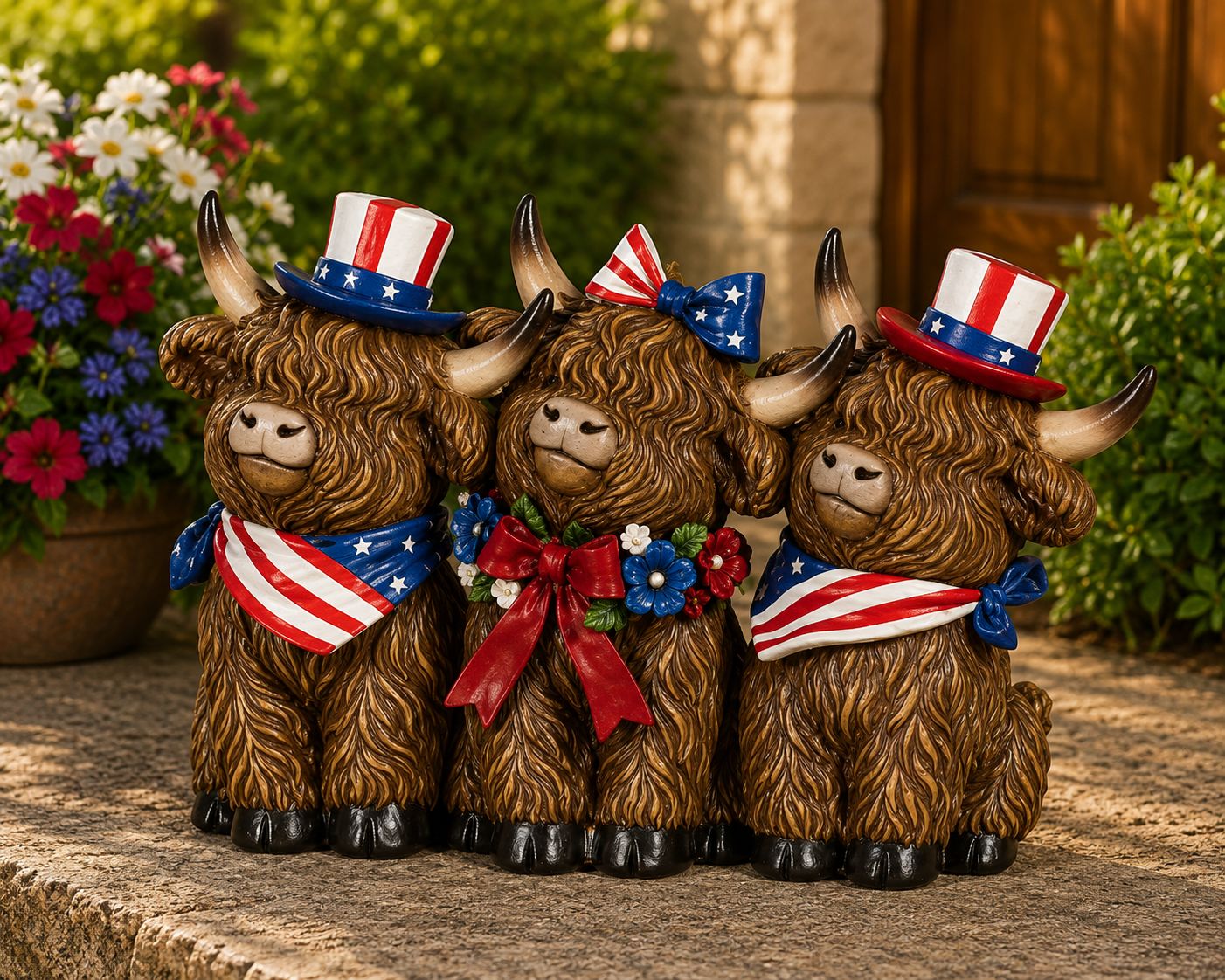 PREORDER ONLY  9.84"L Resin Americana Highland Cows
