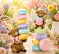 PREORDER ONLY  9.84"H Resin Highland Cow w/ Macarons Set of 2