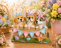 PREORDER ONLY 6.3"L Resin Easter Dogs w/ Banner