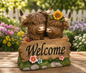 PREORDER ONLY  7.09"H Resin Highland Cows w/ Welcome Sign