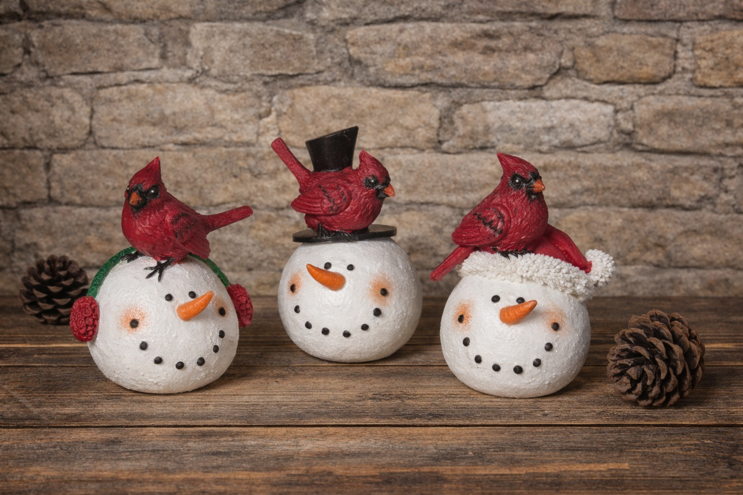 3.94" H Resin Cardinal on Snowman head PREORDER ONLY