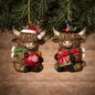 PREORDER ONLY 2.95"H Resin Holiday Highland Cow Ornament SET OF 2