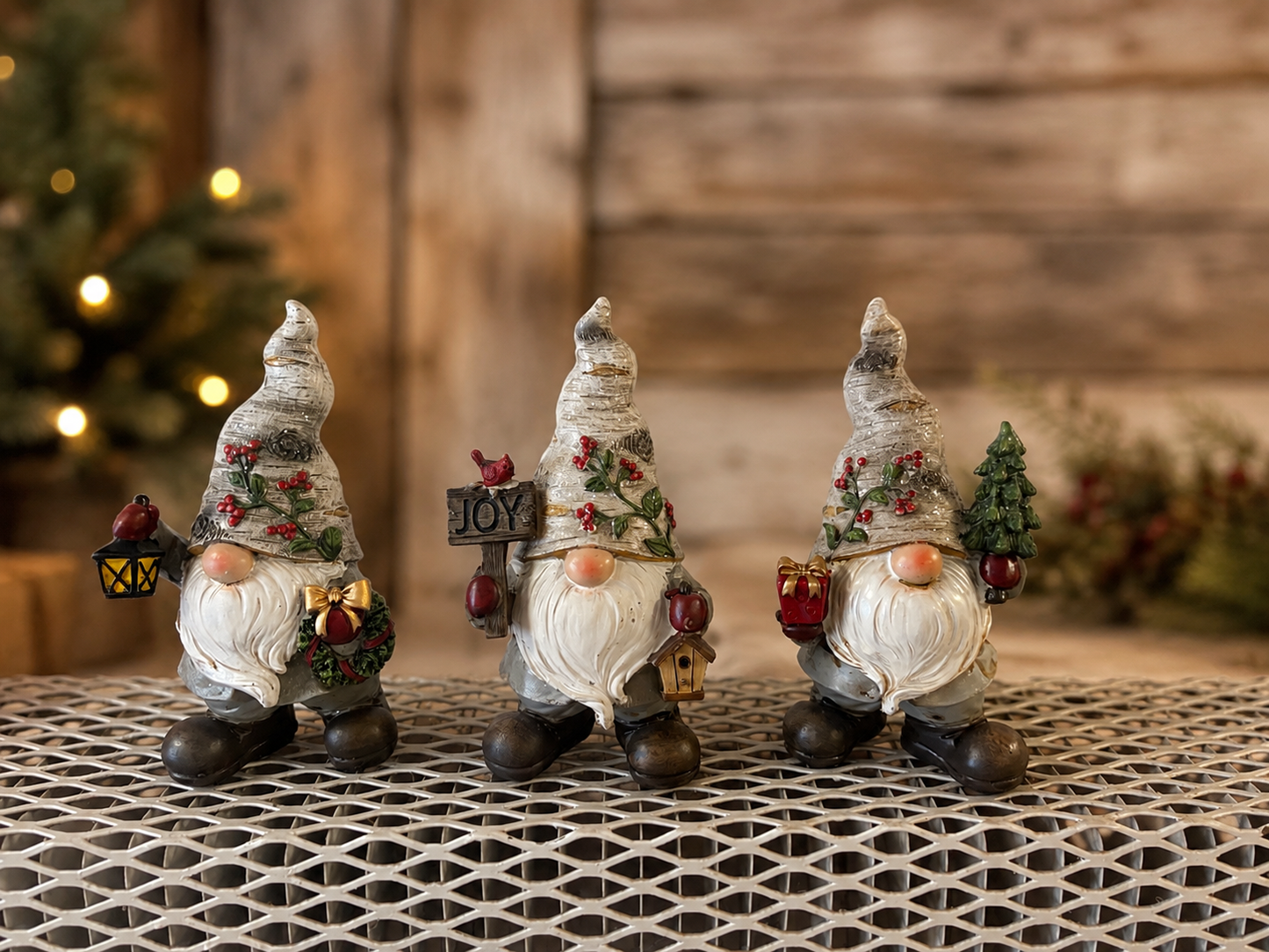 6.3" H resin Gnome set of 3