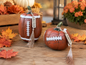 6.3"H Resin Harvest Football Pumpkin w/ Tag SET OF 2
