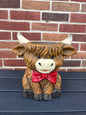 Highland Cow Planter with Bow