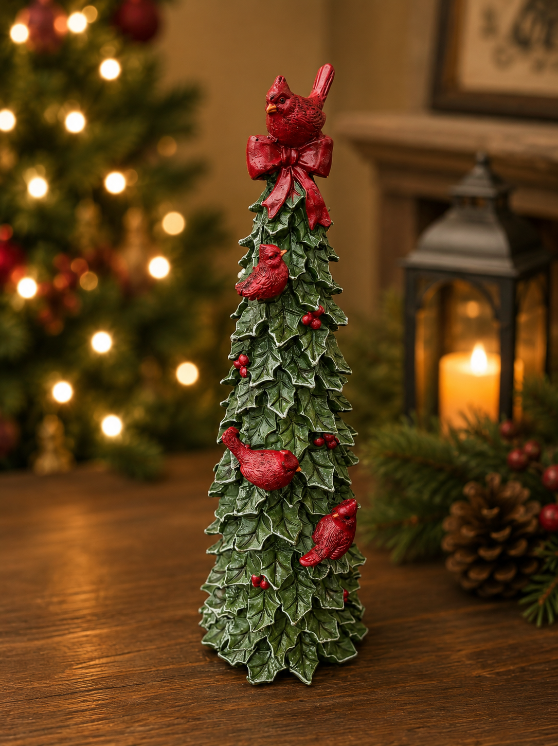 Resin Cardinal Christmas Trees
