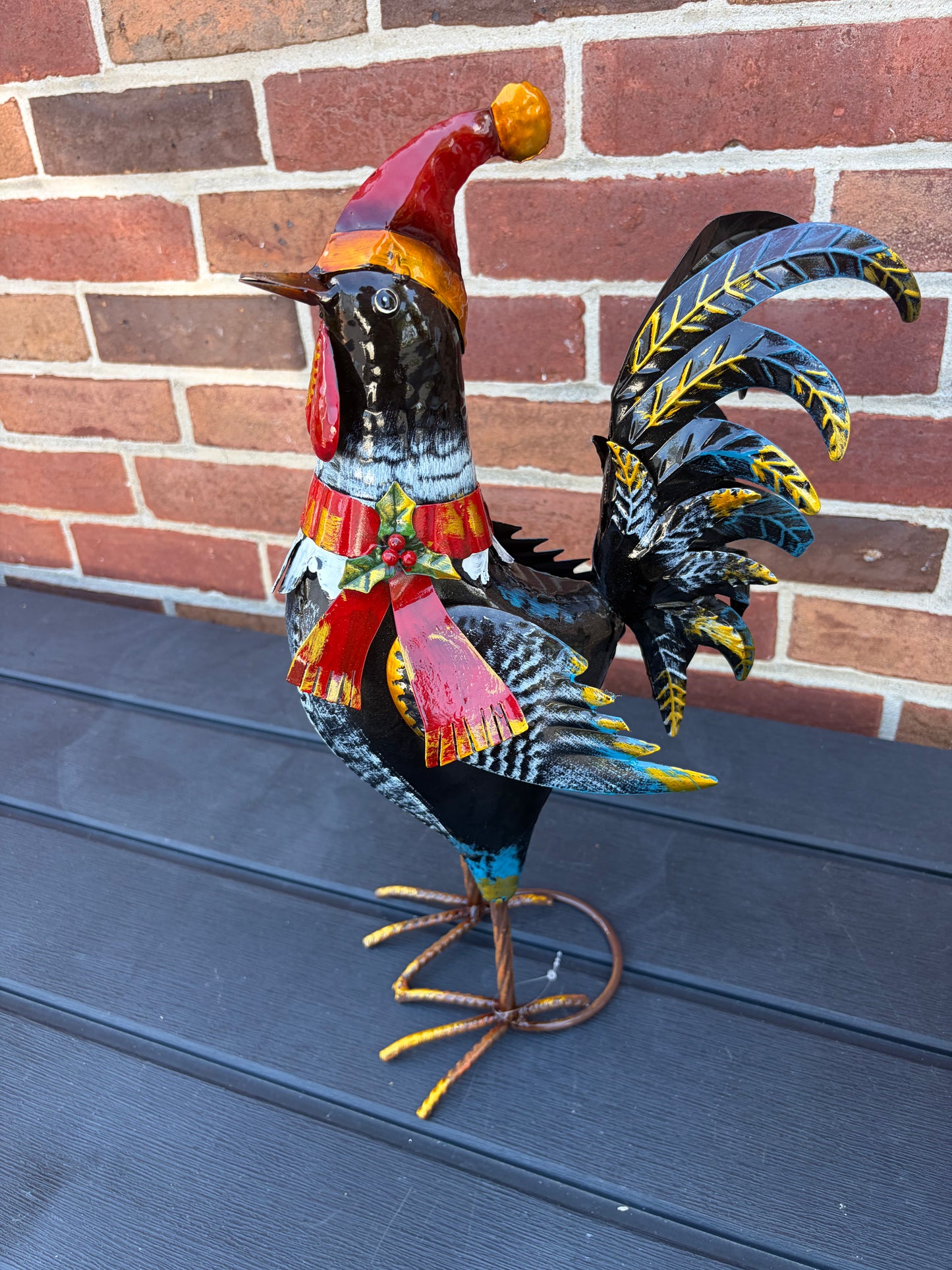 Metal Christmas Chickens SOLD INDIVIDUALLY