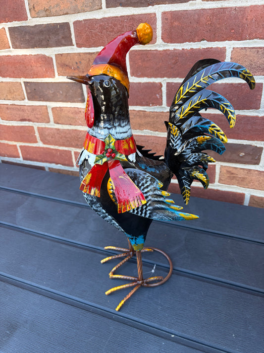 Metal Christmas Chickens SOLD INDIVIDUALLY