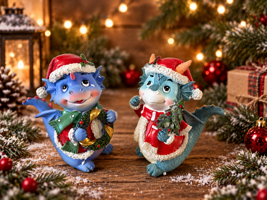 Christmas Dragon Hatchling Stander set of 2