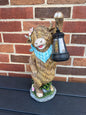 Solar Lighted Resin Highland Cow with Lantern