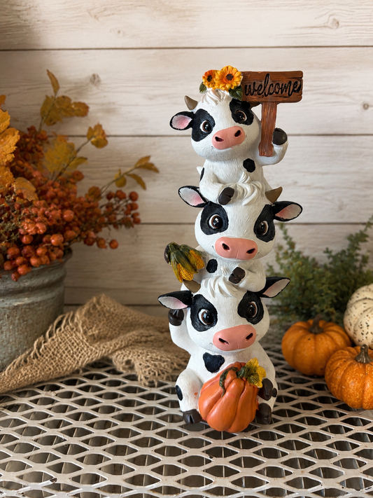 IN STOCK 8.66" Stacking Dairy Cow for Fall