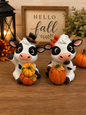 IN STOCK 4.33" H Resin Harvest Cow SET OF 2
