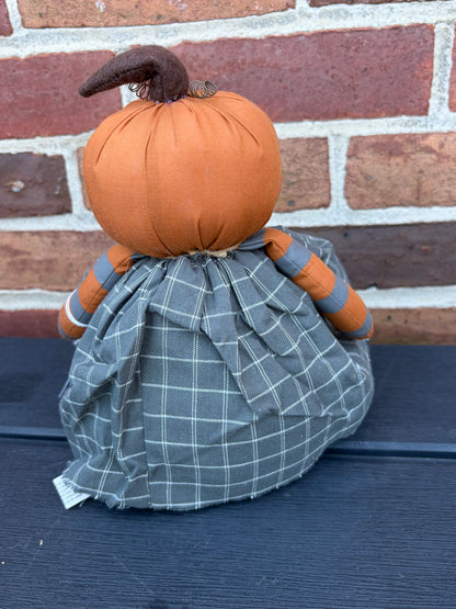 NEW Fabric Pumpkin Suzy Honey & Me Primitive Plush Fall Halloween