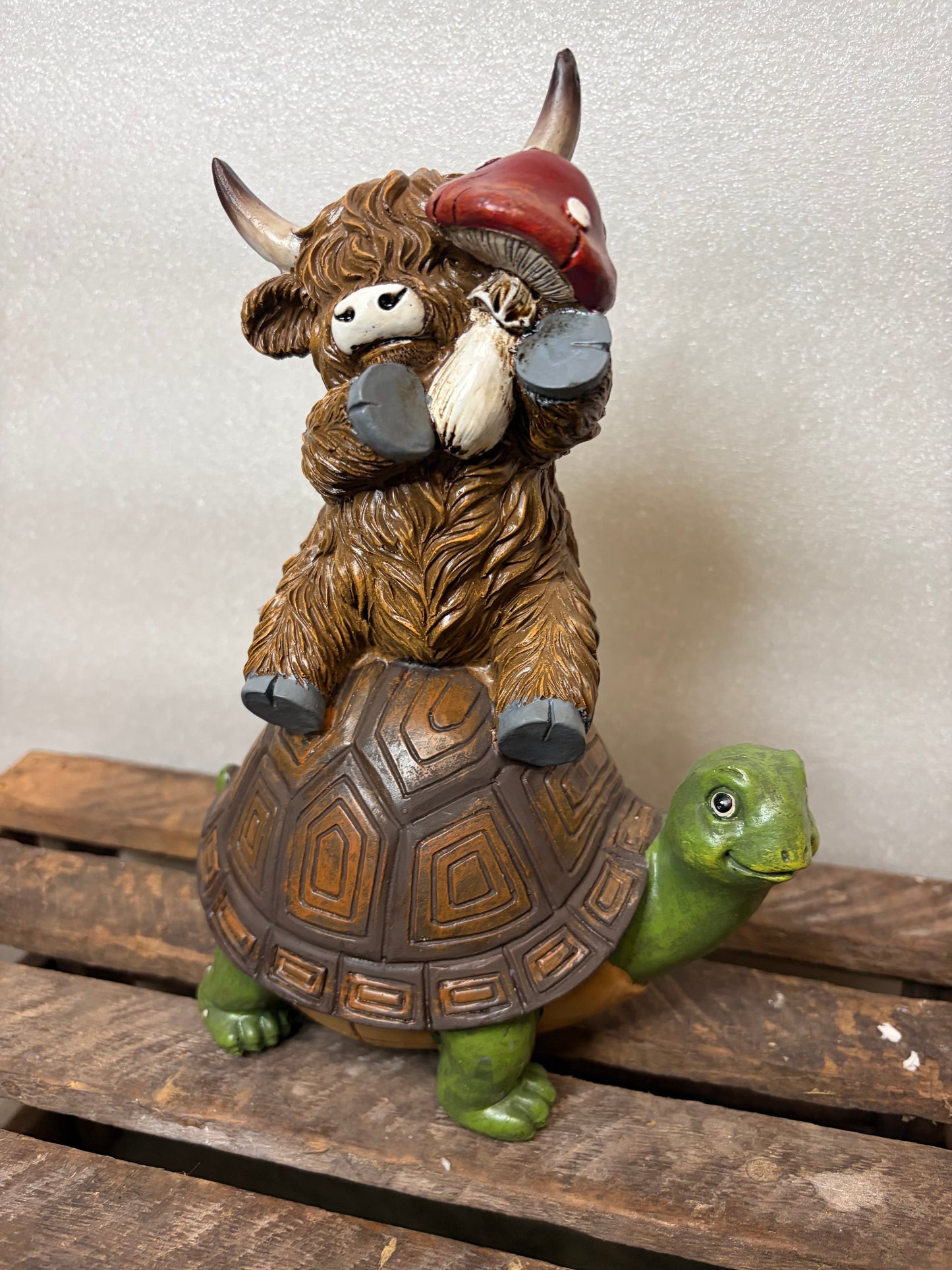 Highland Cow on a Turtle