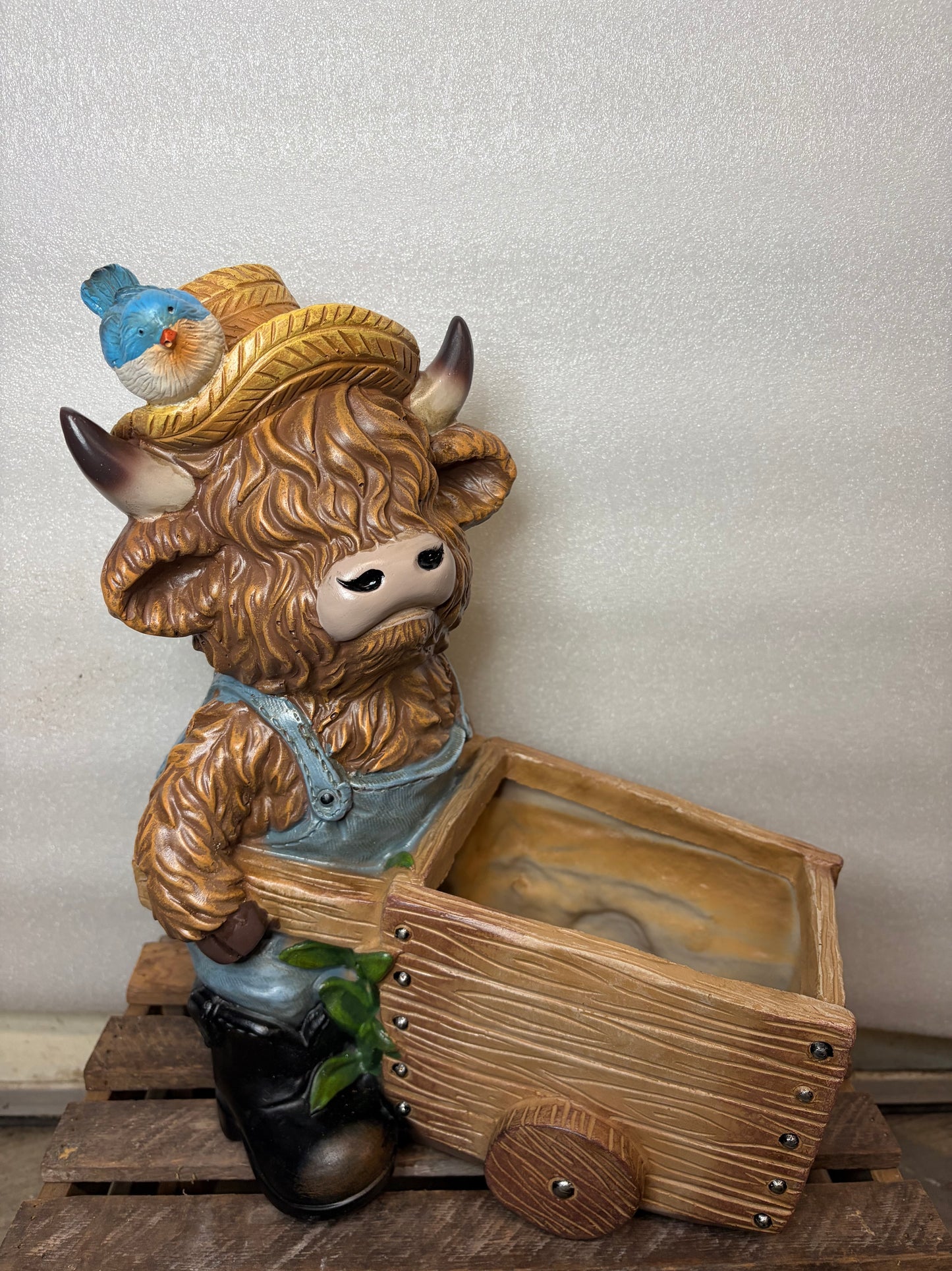 Highland Cow with Wheelbarrow LARGE