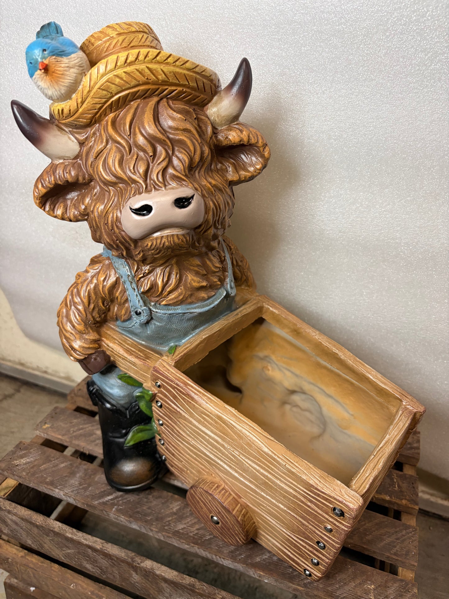 Highland Cow with Wheelbarrow LARGE