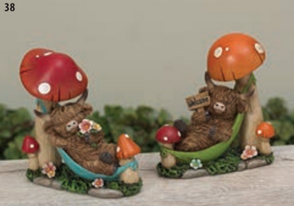 Highland Cow Mushroom Hanging SET OF TWO