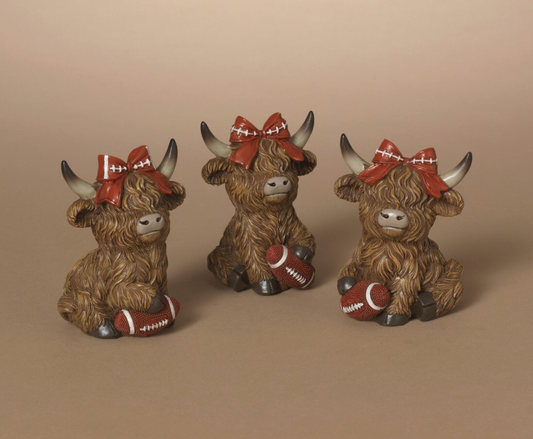 3.94"H Resin Harvest Highland Cow SET OF 3