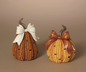 PREORDER ONLY 6.89"H Resin Harvest Corn Pumpkin w/ Bow SET OF 2