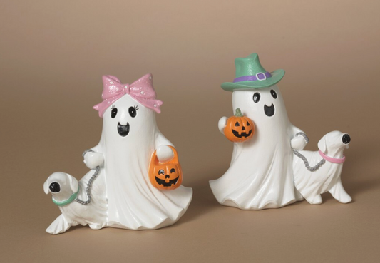 PREORDER ONLY 4.72"H Resin Halloween Ghost SET OF 2