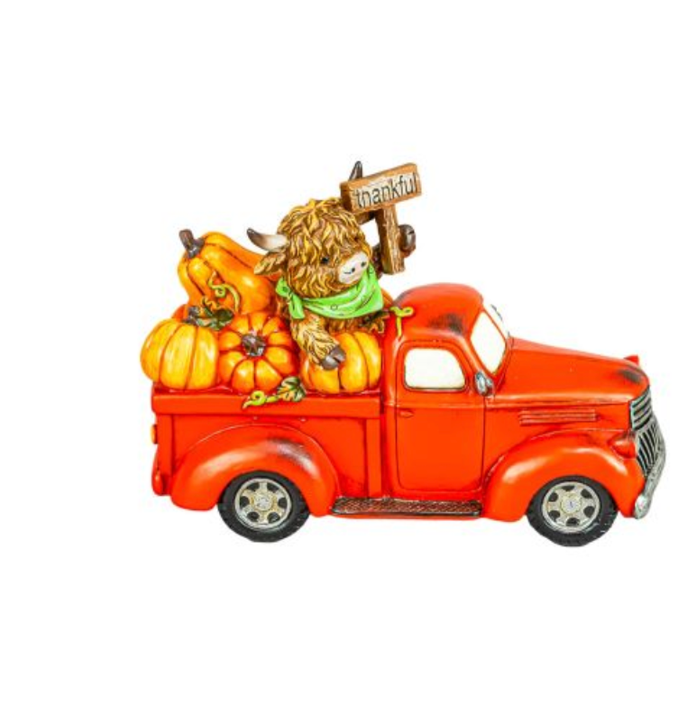 PREORDER ONLY Highland Cow Harvest Welcome Truck RED