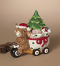PREORDER ONLY 8.58"L Ceramic Holiday Highland Cow Design Cookie Jar